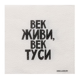 Салфетки бумажные однослойные «Век живи, век туси» 24×24 см, набор 20 шт.
