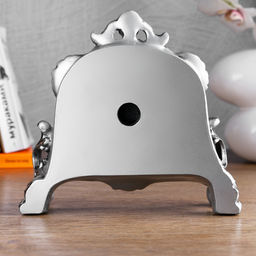 Часы настольные интерьерные каминные, 21×19×6.5 см, d=7 см, серебряные