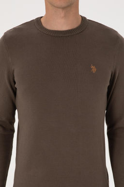 Erkek Slim Fit Bisiklet Yaka Vizon Basic Kazak - U.s. polo assn фото 6