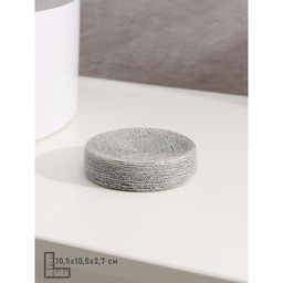 Набор аксессуаров для ванной комнаты Доляна Камень, 4 предмета (дозатор 300 мл, мыльница, 2 стакана), цвет серый  фото 5