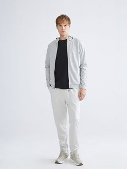 Kap??onlu Uzun Kollu Erkek Fermuarl? Sweatshirt