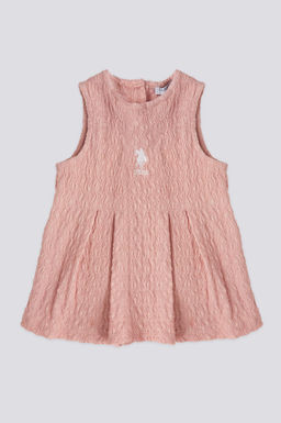 Розовое платье без рукавов для девочки