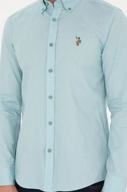 Мужская мятная базовая рубашка с длинным рукавом - U.s. polo assn фото 13