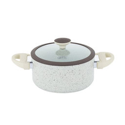 0432 GIPFEL Кастрюля SONRIZO 20см/3л из кованого алюминия со стеклянной крышкой, с индукционным дном, с 3-слойным антипригарным мраморным покрытием Excilon Marble. Толщина: 2,0/4,0мм  фото 2