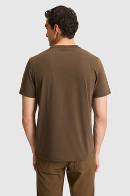 Erkek Regular Fit Bisiklet Yaka Kahverengi Basic Ti__rt - U.s. polo assn фото 5