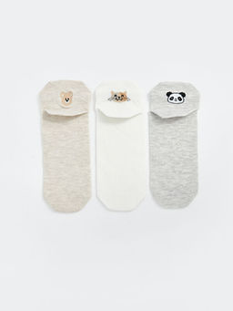 Bask?l? Kad?n Patik ?orap 3l?