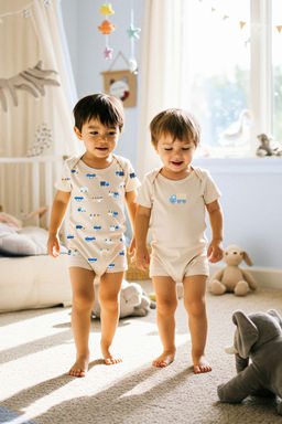 Turuncu Pamuklu 2li Araba Bask?l? K?sa Kol Erkek Bebek Orme Tulum TKDSS25TU00017