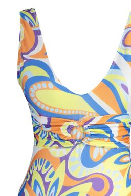 Soyut Desenli V Yaka Aksesuarl? High Leg Mayo TBESS23MA00189