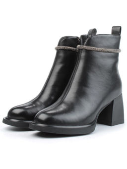 04-M3-840 BLACK Ботильоны зимние женские (натуральная кожа, натуральный мех)