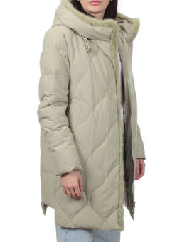 310 OLIVE Пальто зимнее стеганое женское (200 гр. холлофайбер, натуральная норка) - Fashion фото 6