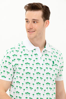 U. S. Polo Assn Мужская зеленая футболка с воротником-поло - U.s. polo assn фото 2