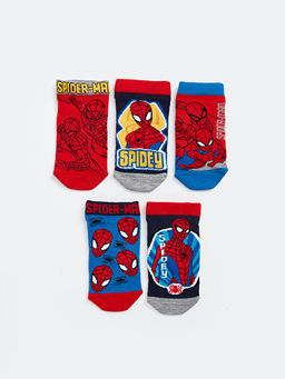 Spider-Man Bask?l? Erkek ?ocuk Patik ?orap 5li