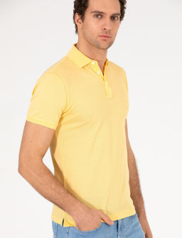 Светло-желтая облегающая базовая футболка - Cacharel фото 2