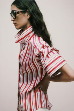 STRIPED SHIRT WITH TURN-UP SLEEVES - Zara фото 15