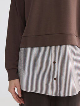 G?mlek Detayl? Kad?n Sweatshirt Tunik