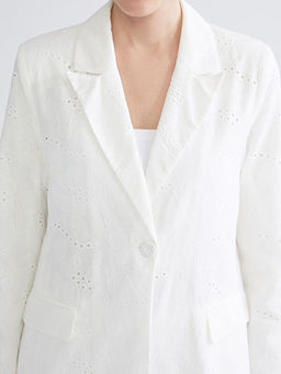 Ajurlu Brode Kad?n Blazer Ceket