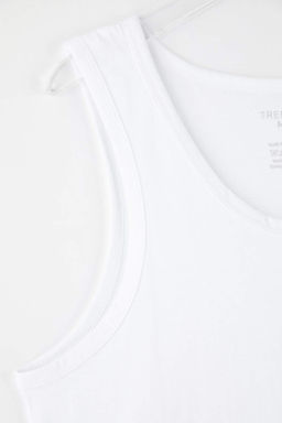 Beyaz U Yaka Penye Pamuklu 3lu %100 Pamuk Ic Giyim Atlet - Trendyolmilla фото 15