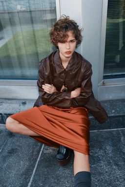 SATIN MIDI SKIRT - Zara фото 5