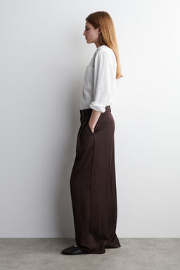 PANTAL?N WIDE LEG FLUIDO RELAXED FIT - H&m фото 8