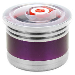Банка для сыпучих продуктов из нержавеющей стали 0,5л, д10см, h7,5см, цветной корпус фиолетовый, в коробке (Китай)