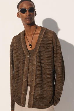 C?RDIGAN RELAXED FIT CROCHET / Marr?n - Zara фото 2