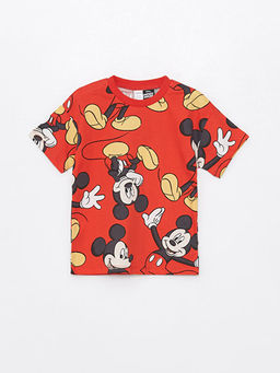 Bisiklet Yaka K?sa Kollu Mickey Mouse Bask?l? Erkek Bebek Ti??rt ve E?ofman Alt 2li Tak?m - Waikiki фото 2