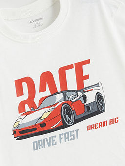 Araba Bask?l? Erkek ?ocuk Ti??rt