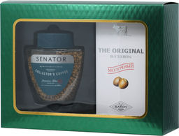SENATOR. Набор кофе Jamaica Blue и молочный шоколад с фундуком 85 гр. карт.упаковка