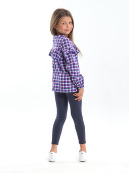 Блузка для девочки в клетку UD 4952 сирень клетка - Mini maxi фото 9