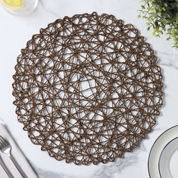 Цена за 12 шт. Салфетка сервировочная на стол Доляна «Одуванчик», d=38 см, коричневая