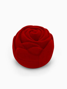 Футляр под кольцо, серьги Роза, бархатный, 6?5.5 см, красный