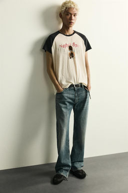 CAMISETA LAVADA COLOR BLOCK ESTAMPADOS / Blanco roto - Zara фото 6