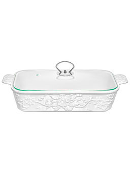 Блюдо для запекания и сервировки 2,5 л 36,5*19,5*13,5 см "Цветущая сакура" + стеклянная крышка