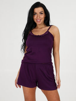 418-П ПИЖАМА ЖЕНСКАЯ (шорты) (Фиолетовый) - А-дина фото 2