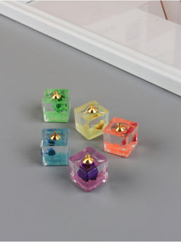 Цена за 5 шт. Подвеска для творчества акрил «Цветок в кубе», светится в темноте, 1.6×1.6×1.8 см, МИКС