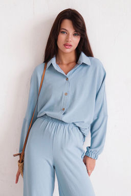 9650 Костюм в пижамном стиле голубой - Martichelli фото 21