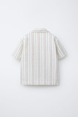 CAMISA BOWLING ESTAMPADO RAYAS / Crudo - Zara фото 2