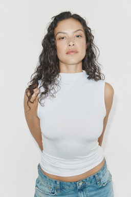 Top de microfibra con cuello perkins - H&m фото 4