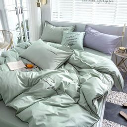 КПБ Mency однотонный с вышивкой MENO005 1.5 спальный