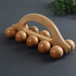 Массажёр «Гусеница», универсальный, 17.5×7.5×6.5 см, 10 шариков, деревянный