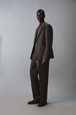 BLAZER RELAXED FIT TRAJE MEZCLA ALGOD?N / Marr?n - Zara фото 4