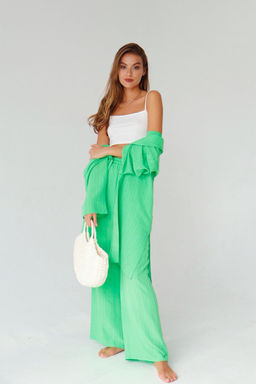 9389 Костюм из кимоно и брюк-палаццо салатовый - Martichelli фото 2