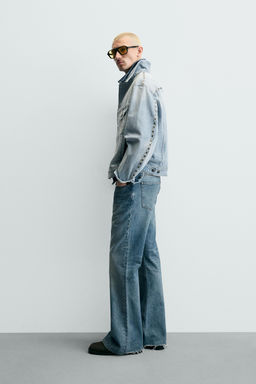 CAZADORA DENIM RELAXED FIT TACHAS MET?LICAS / Azul claro - Zara фото 4