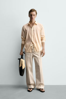 CAMISA SEMITRANSPARENTE RELAXED FIT / Crudo