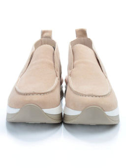 01-5576-6 BEIGE Ботинки демисезонные женские (натуральная замша, байка)