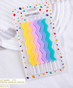 Цена за 2 шт. Свечи для торта «Зигзаг», 6 шт., разноцветные