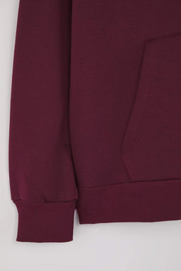 Murdum Kal?n Ici Polarl? Oversize/Genis Kal?p Kapusonlu Basic Orme Sweatshirt TWOAW24SW00103