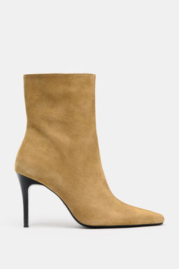 SPLIT SUEDE STILETTO HEEL ANKLE BOOTS - Zara фото 8