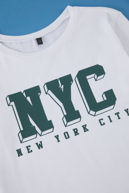 Ekru Erkek Cocuk %100 Pamuk Slogan Bask?l? K?sa Kol Orme T-Shirt TKDSS25TS00099 - Trendyolmilla фото 4