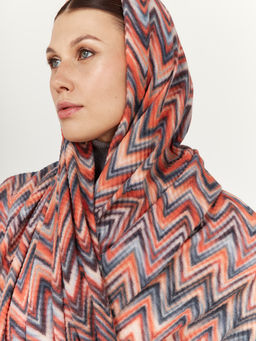 Большой, мягкий, тонкий и очень нежный двусторонний палантин с рисунком